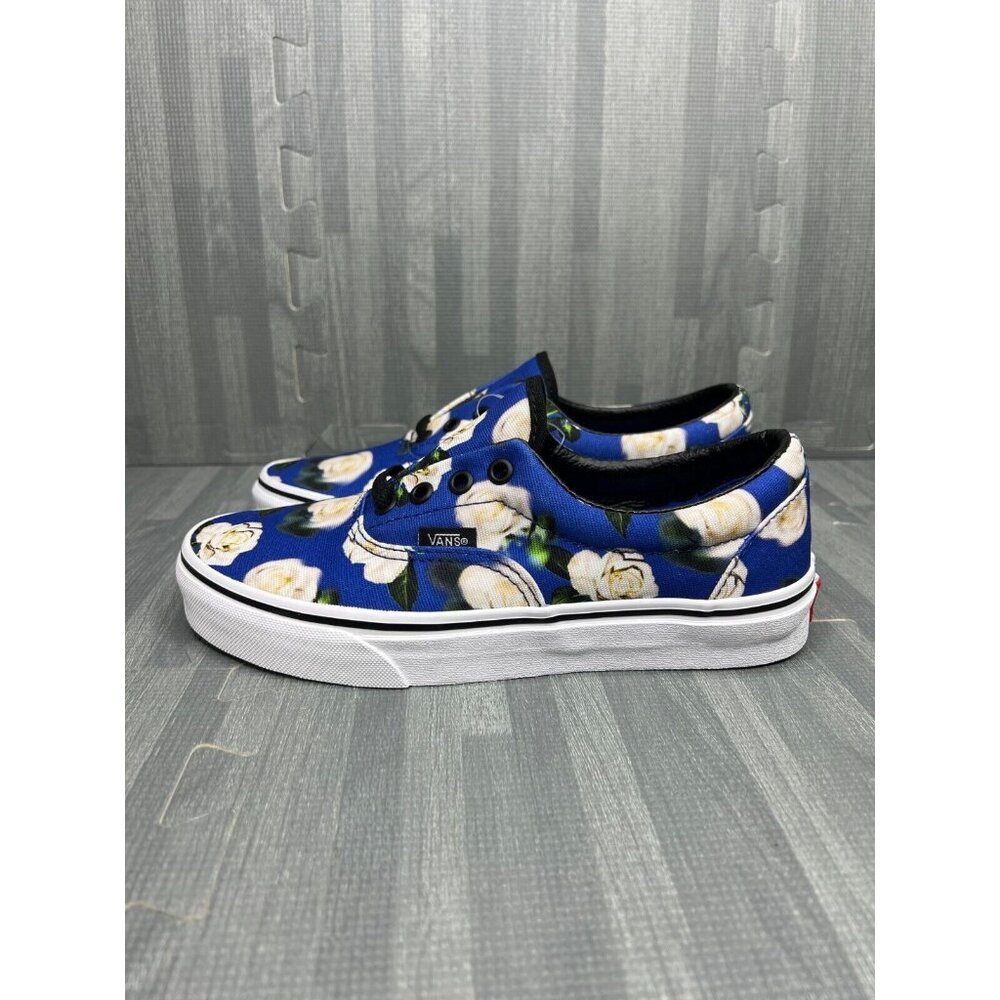 Vans Era Romantic Floral Sneaker Shoes White Blue Floral Women Size 7